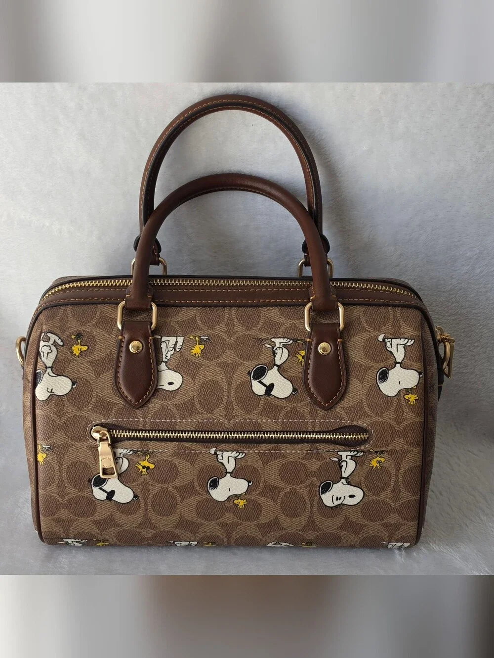 COACH Brown Snoopy Print Dome Satchel - Brown